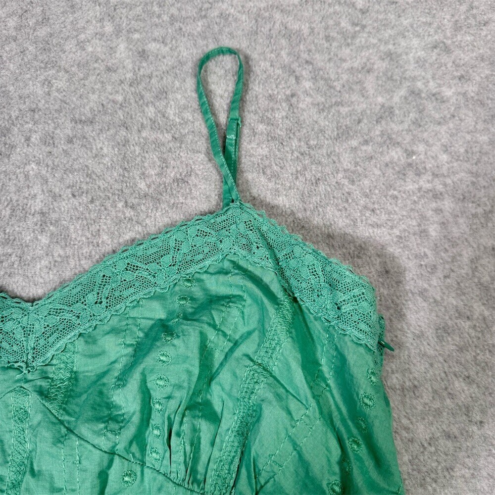 Gap Womens Mint Green Cami Tank Top Size M Eyelet Lace Trim - Picture 2 of 12